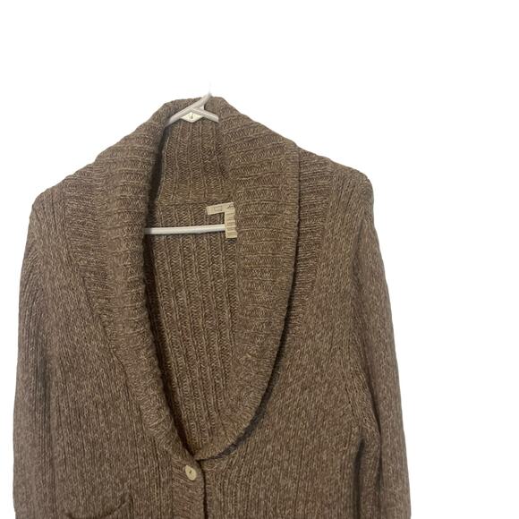 Levi's Women's Size Medium Academia Tan Knit Button Cardigan Sweater - Picture 2 of 9